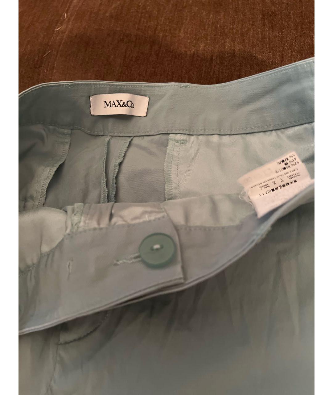 MAX MARA THE CUBE Бирюзовые прямые брюки, фото 4