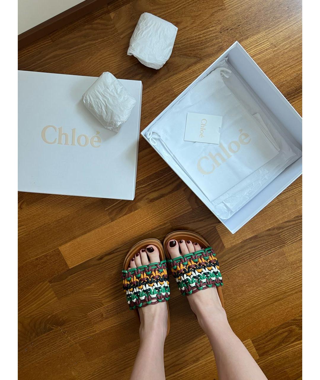 CHLOE Мульти кожаные сандалии, фото 4