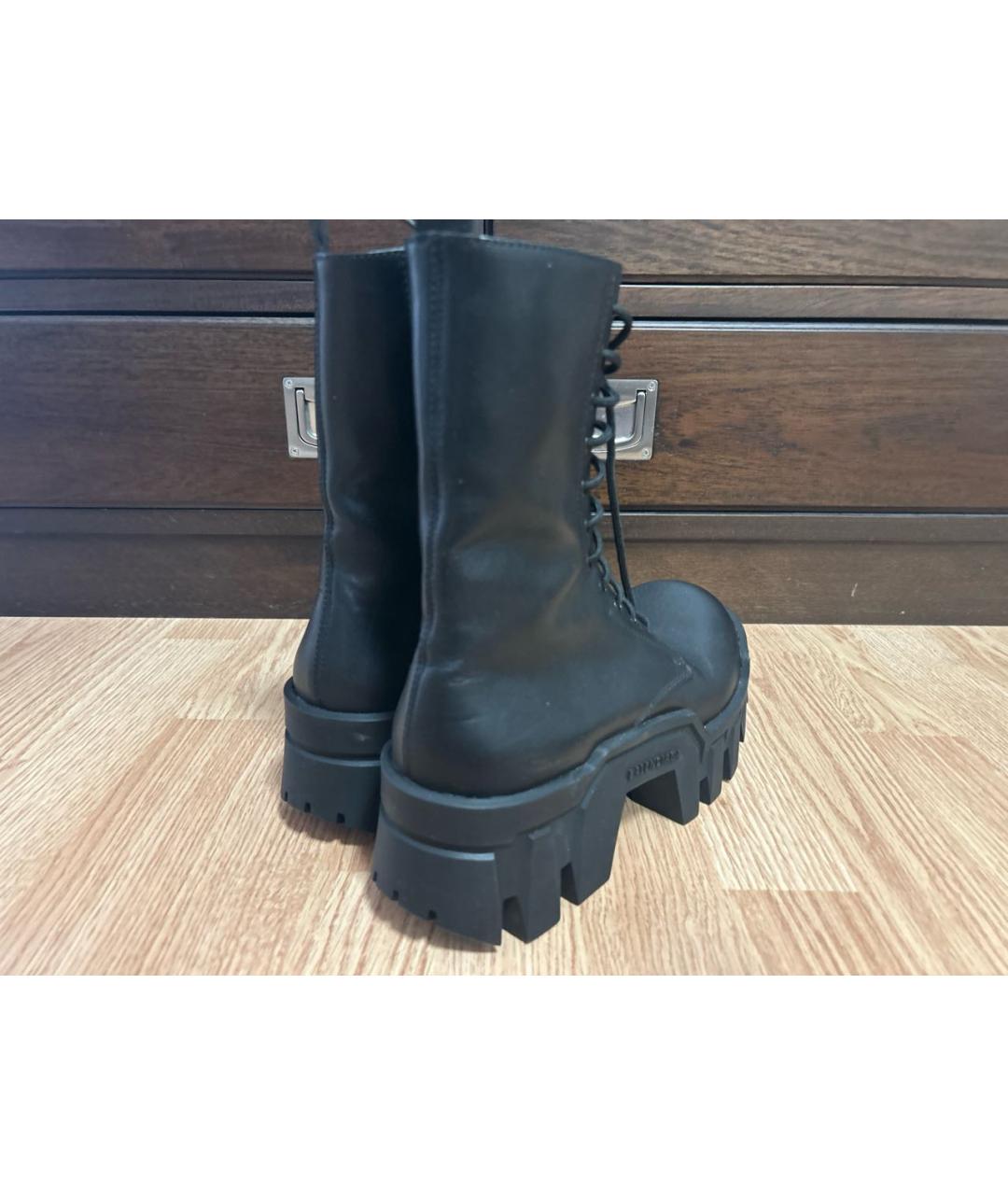 BALENCIAGA Черные кожаные ботинки, фото 3