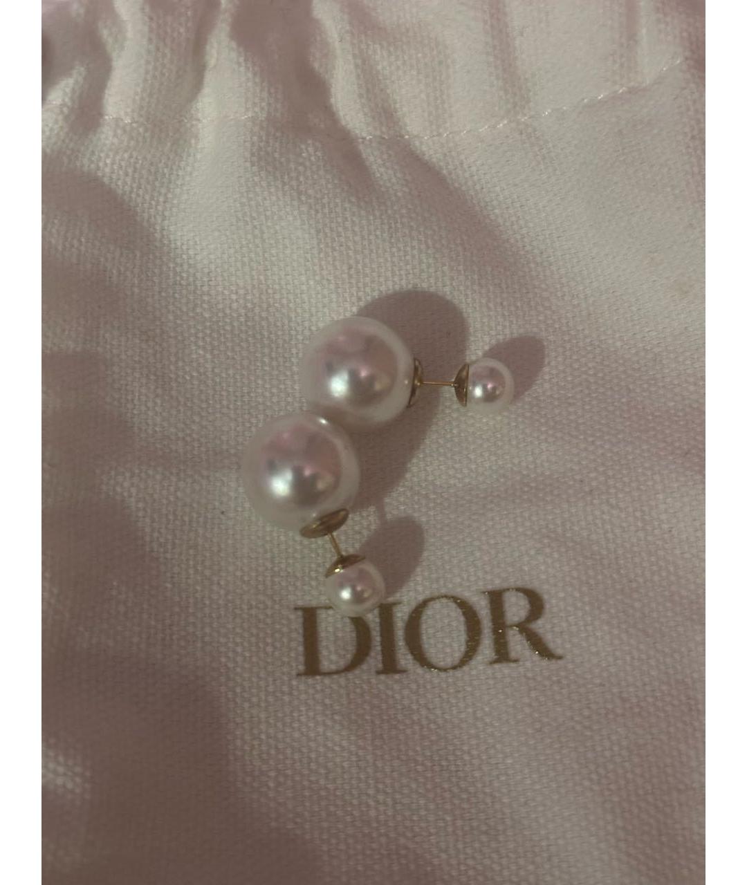 CHRISTIAN DIOR Белые жемчужные серьги, фото 2