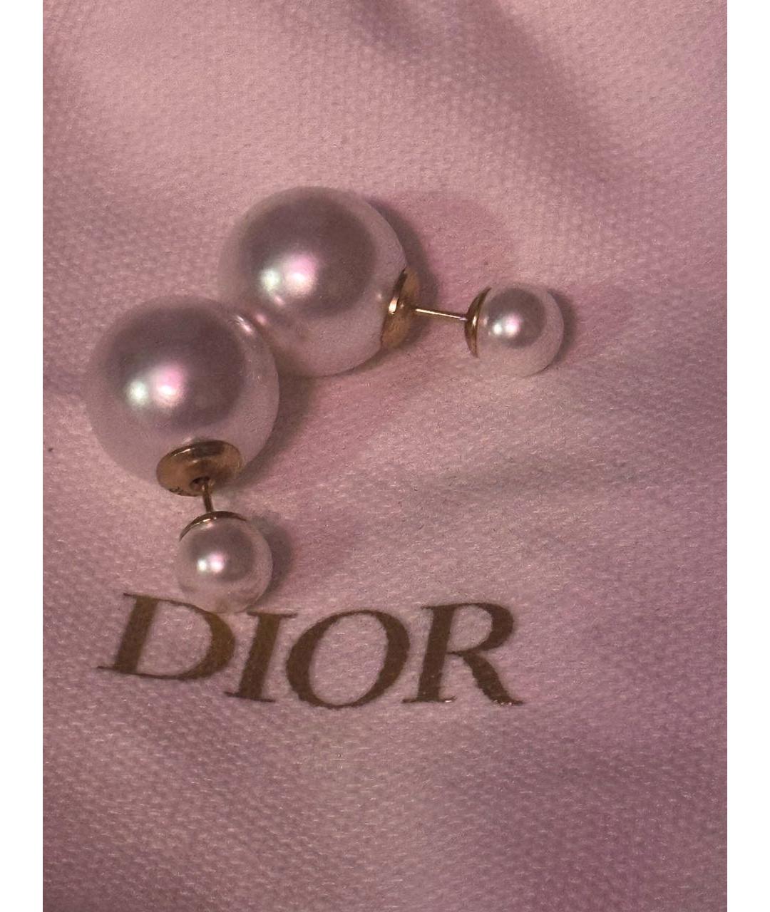 CHRISTIAN DIOR Белые жемчужные серьги, фото 3