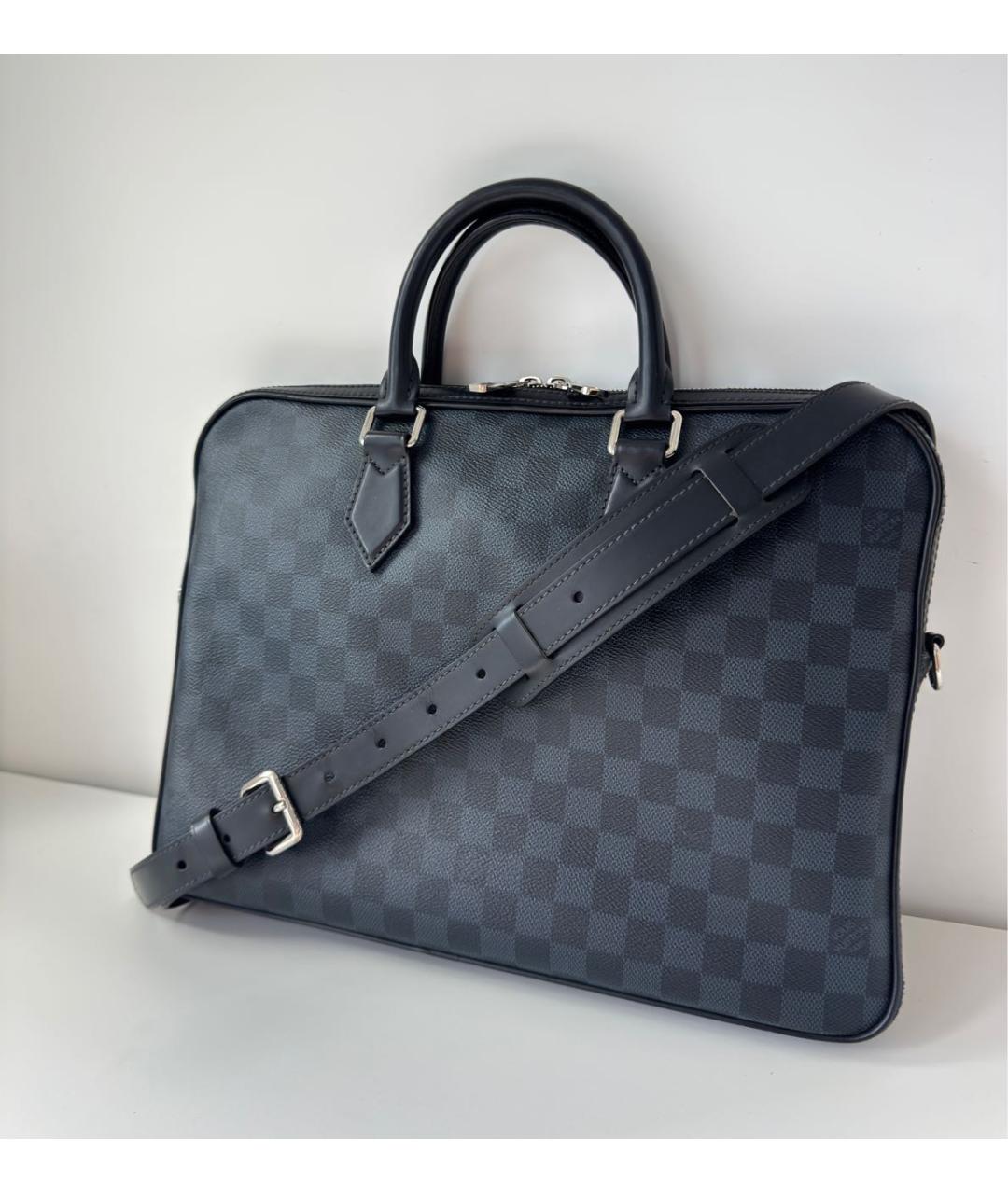 LOUIS VUITTON Темно-синий портфель, фото 3