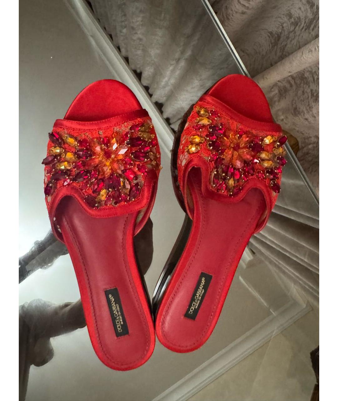 DOLCE&GABBANA Красные шлепанцы, фото 4