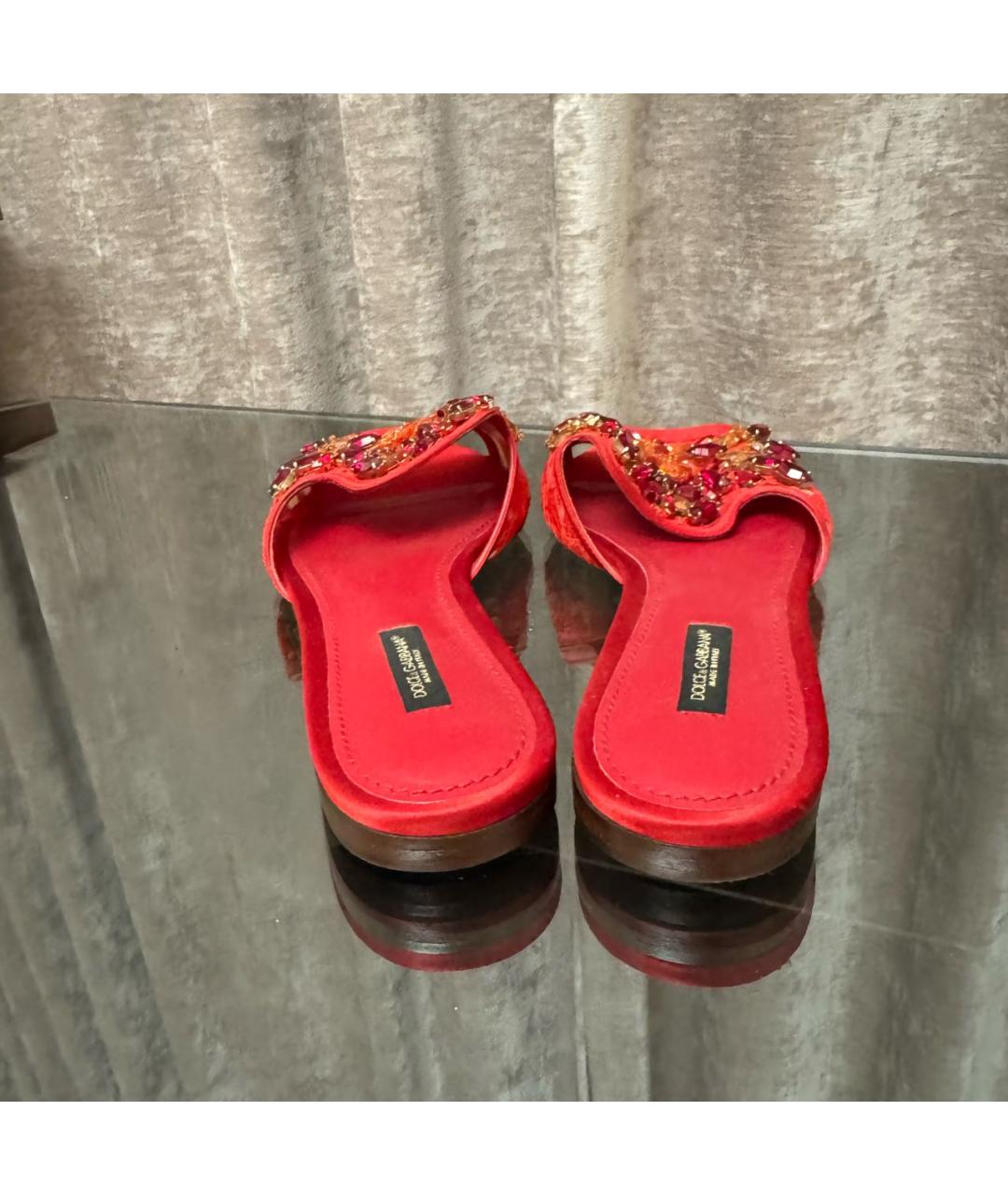DOLCE&GABBANA Красные шлепанцы, фото 3