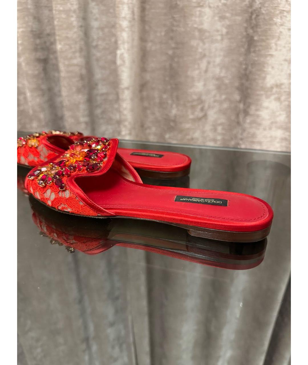 DOLCE&GABBANA Красные шлепанцы, фото 5
