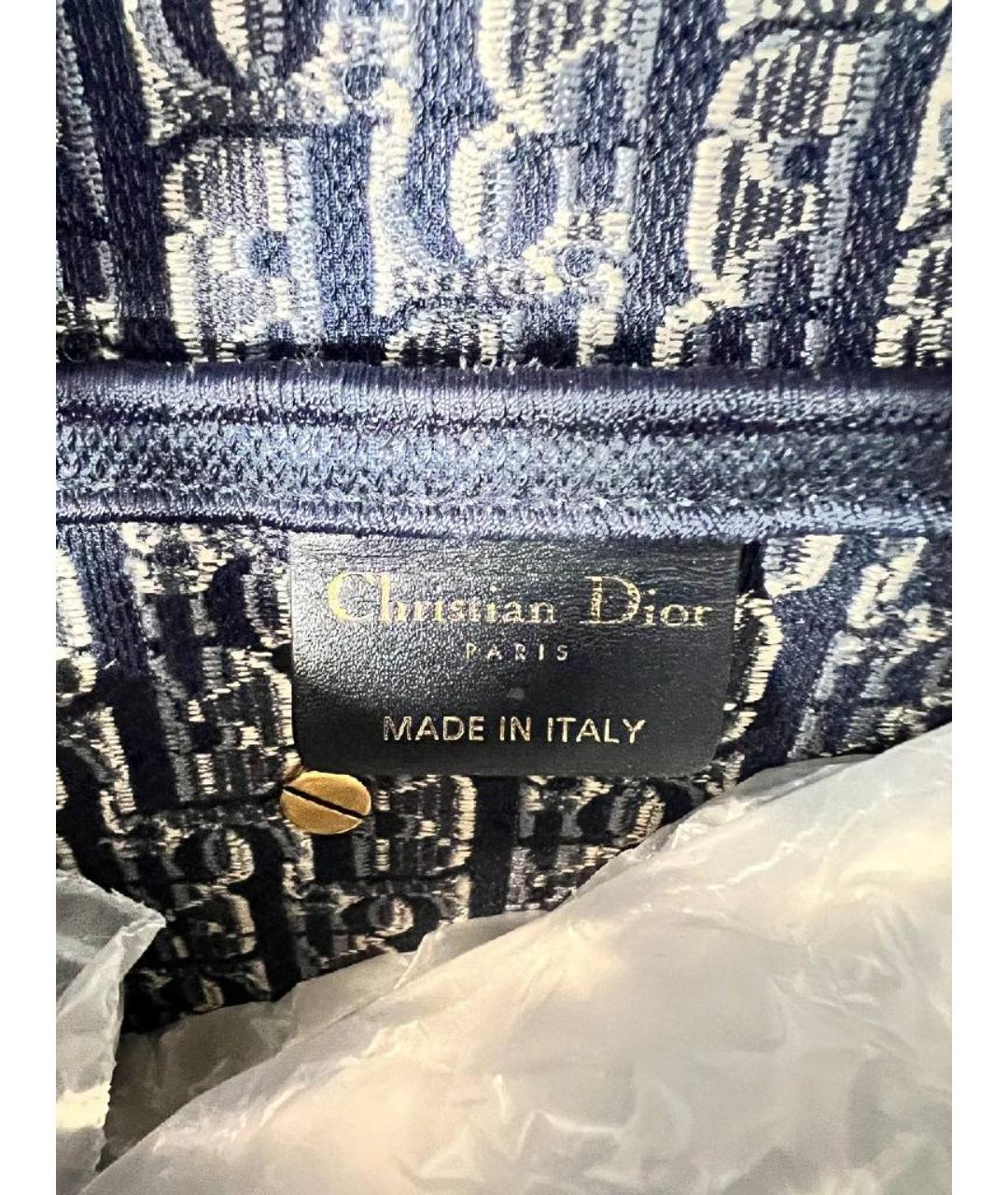 CHRISTIAN DIOR Темно-синяя бархатная сумка через плечо, фото 9