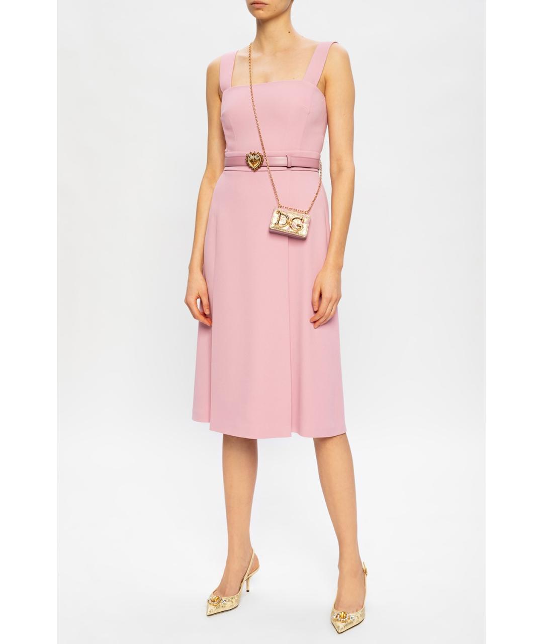 DOLCE&GABBANA Розовое коктейльное платье, фото 5