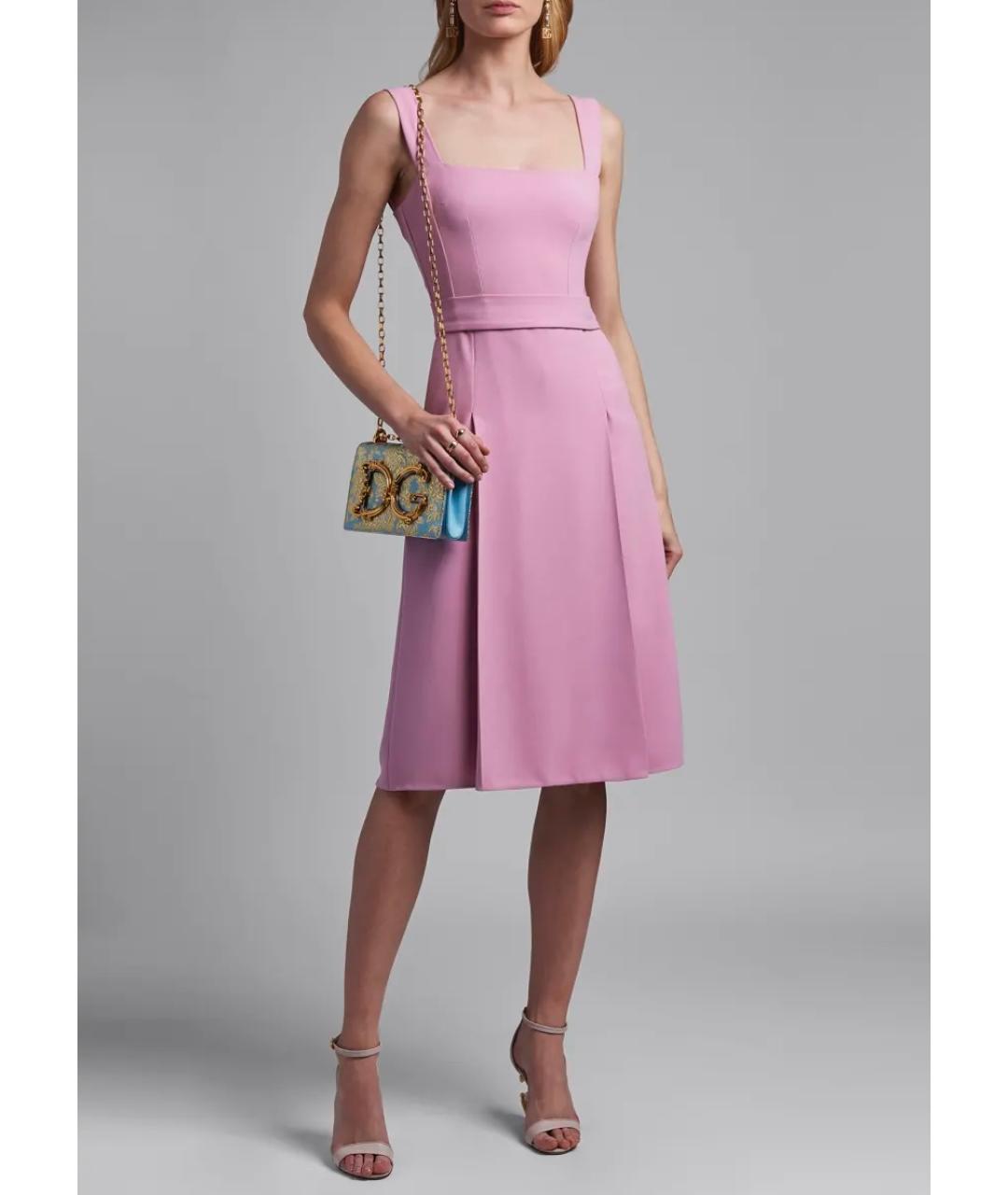 DOLCE&GABBANA Розовое коктейльное платье, фото 4