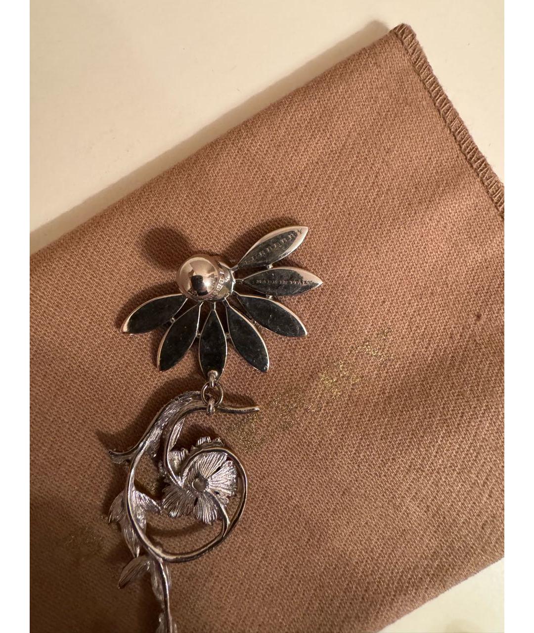 BURBERRY Серебряные металлические серьги, фото 4