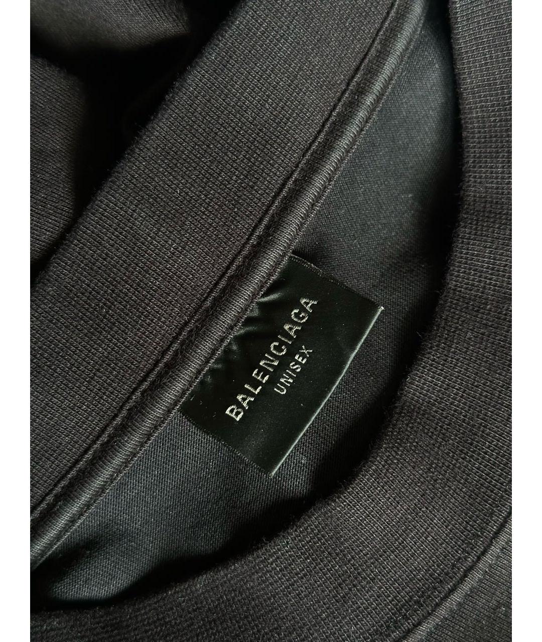 BALENCIAGA Черная хлопковая футболка, фото 5