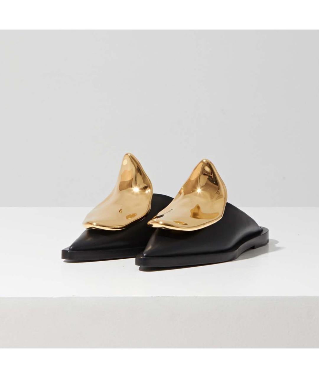 JIL SANDER Черные кожаные мюли, фото 2