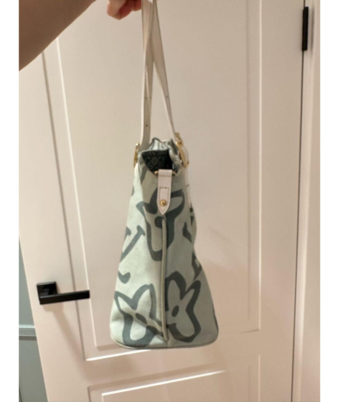 LOUIS VUITTON Голубая хлопковая сумка тоут, фото 2