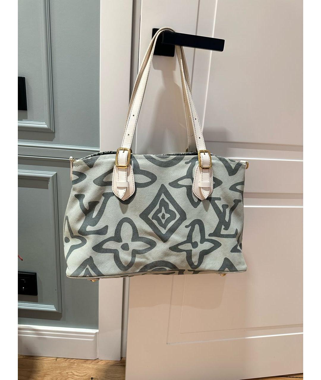 LOUIS VUITTON Голубая хлопковая сумка тоут, фото 3