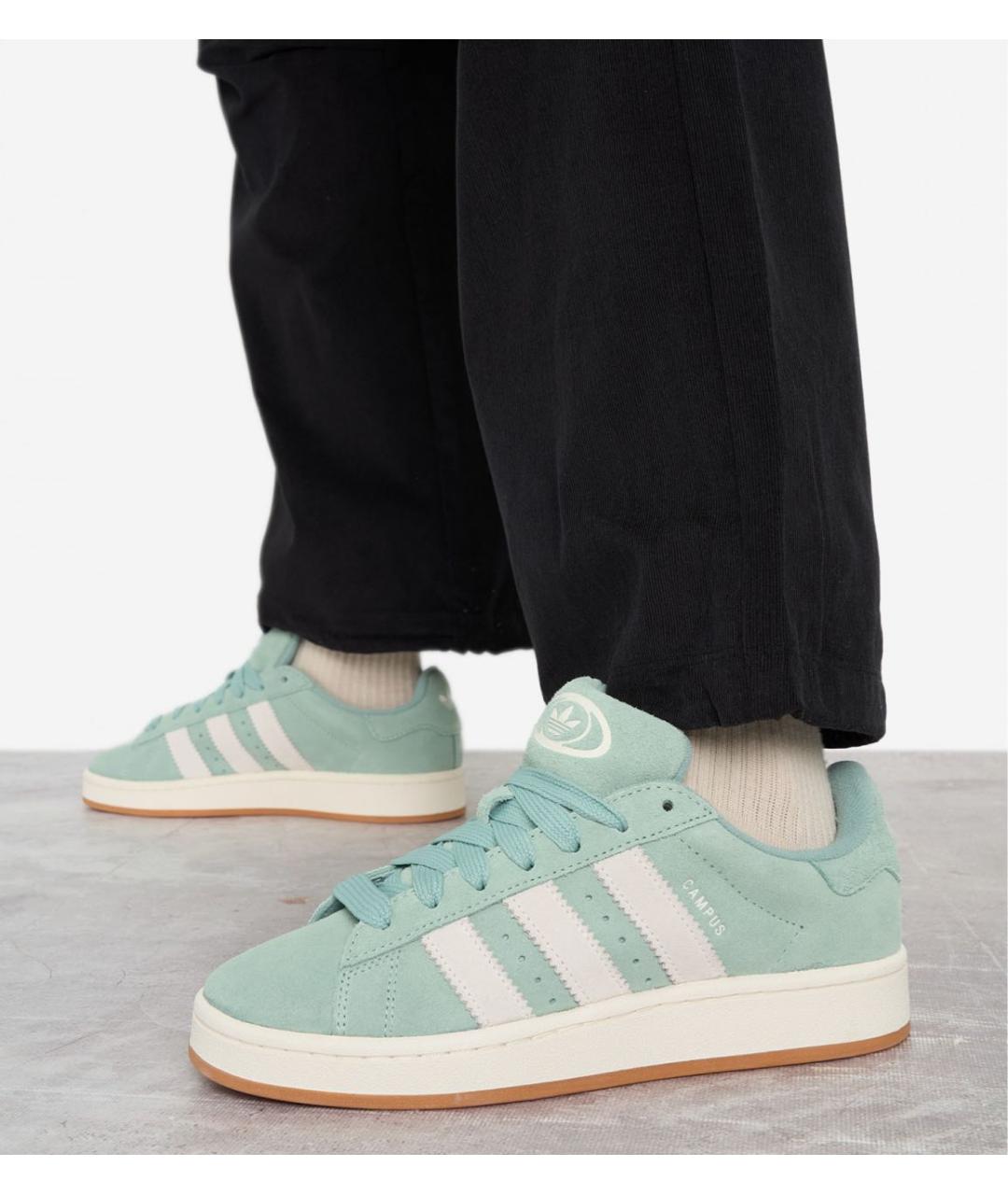 ADIDAS Бирюзовые замшевые кроссовки, фото 3