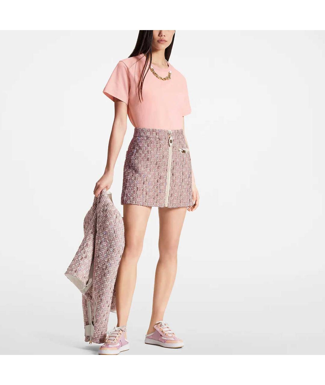 LOUIS VUITTON Розовая хлопковая футболка, фото 4