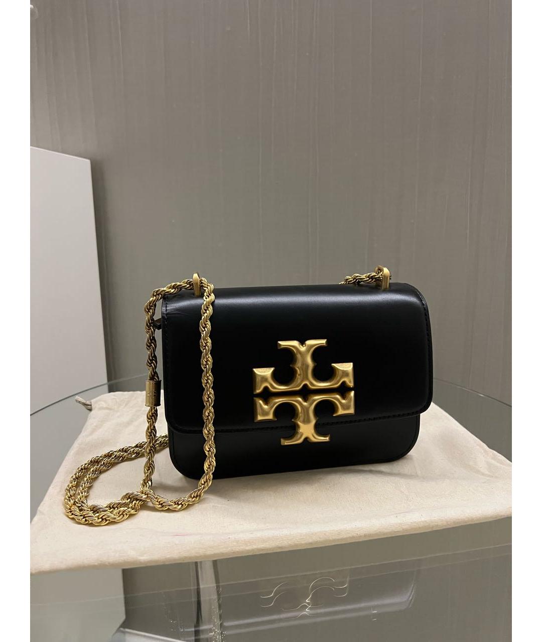TORY BURCH Черная кожаная сумка через плечо, фото 9
