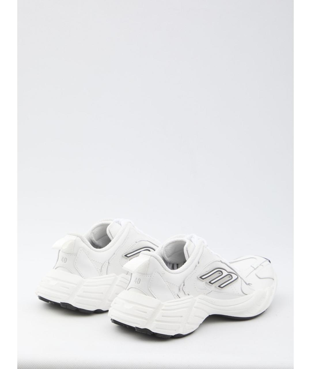 BALENCIAGA Белые кожаные низкие кроссовки / кеды, фото 3