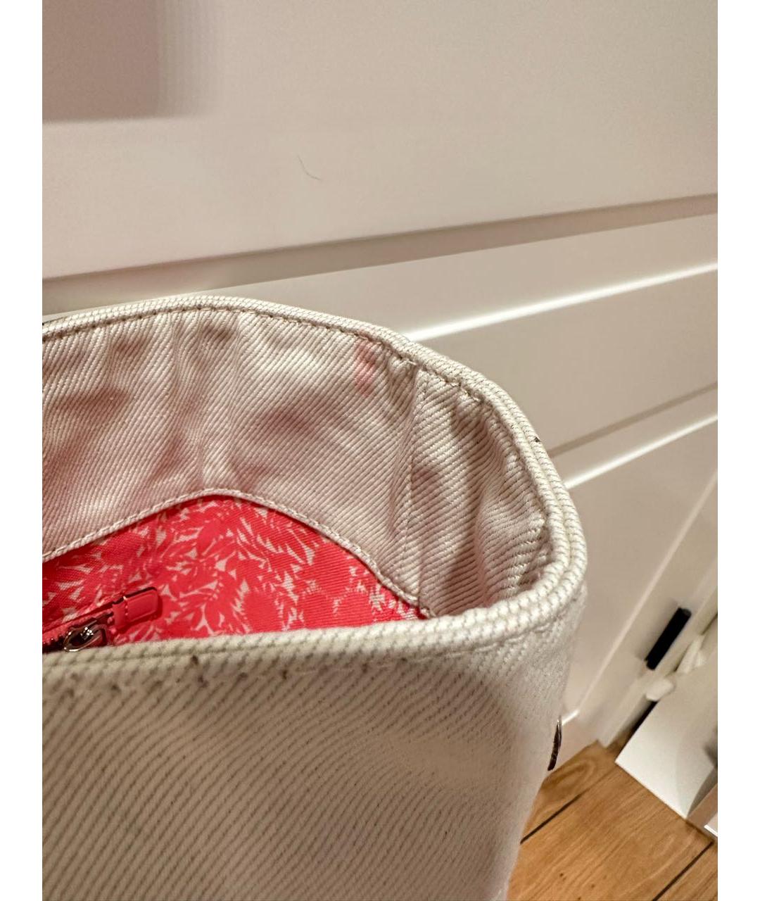 LOUIS VUITTON Бежевая тканевая сумка тоут, фото 5