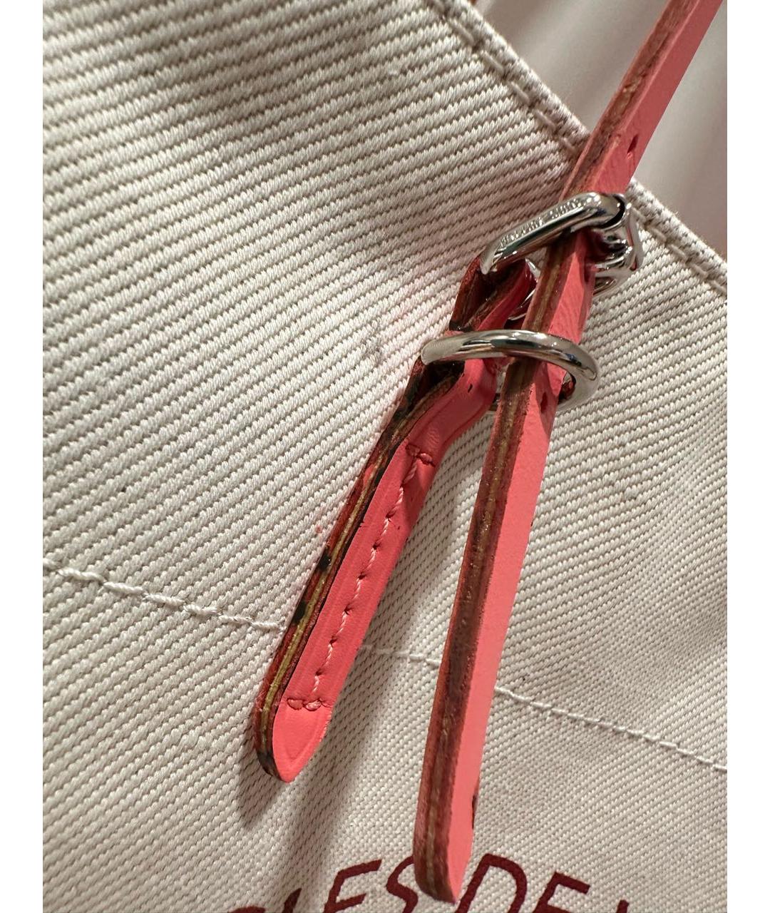 LOUIS VUITTON Бежевая тканевая сумка тоут, фото 6