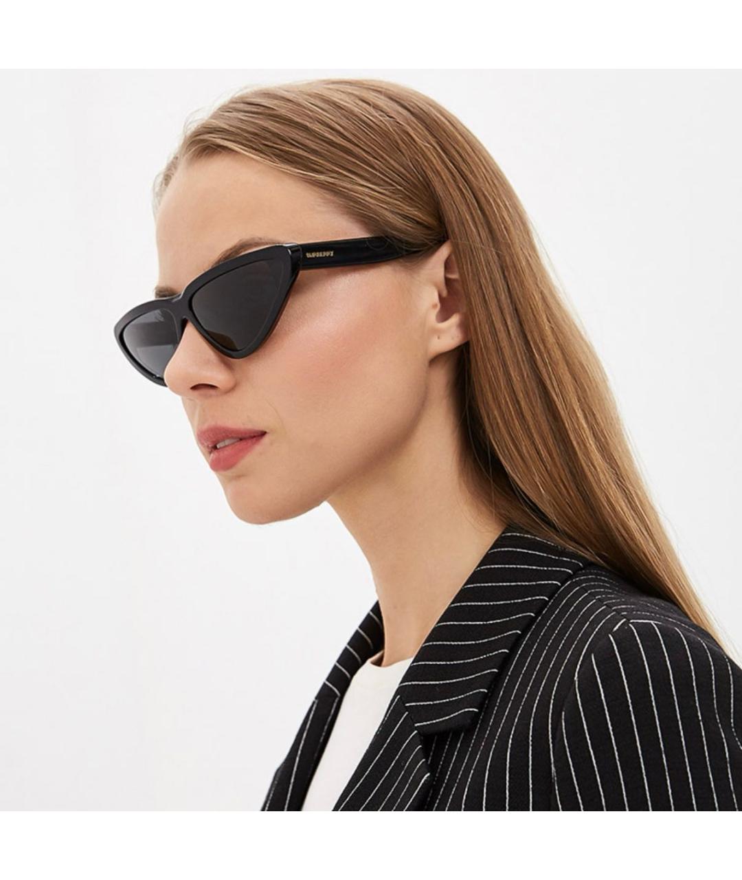 BURBERRY Черные пластиковые солнцезащитные очки, фото 3