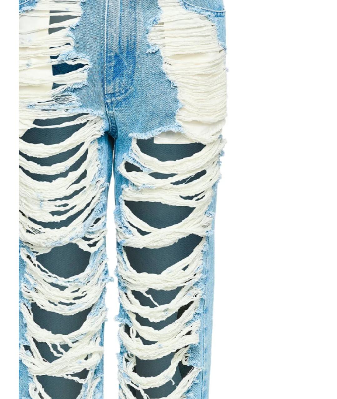 MM6 MAISON MARGIELA Голубые хлопковые прямые джинсы, фото 2