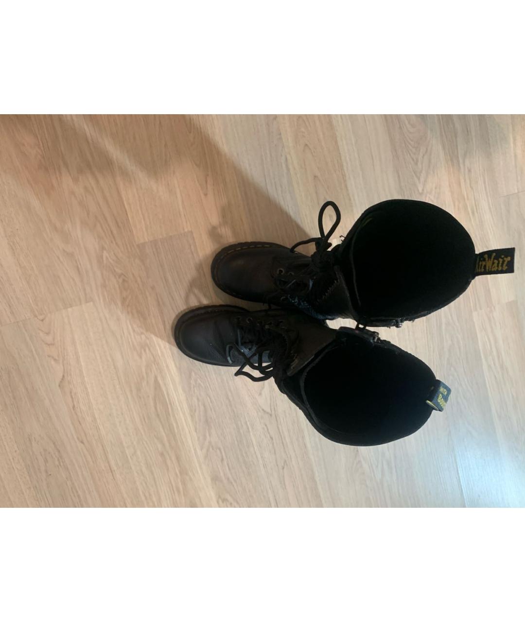 DR. MARTENS Черные кожаные ботинки, фото 3