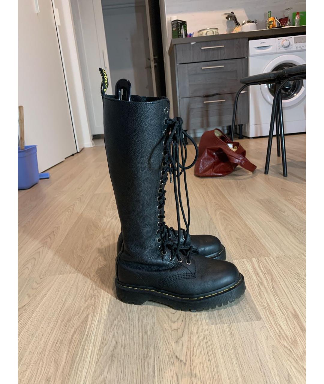DR. MARTENS Черные кожаные ботинки, фото 6