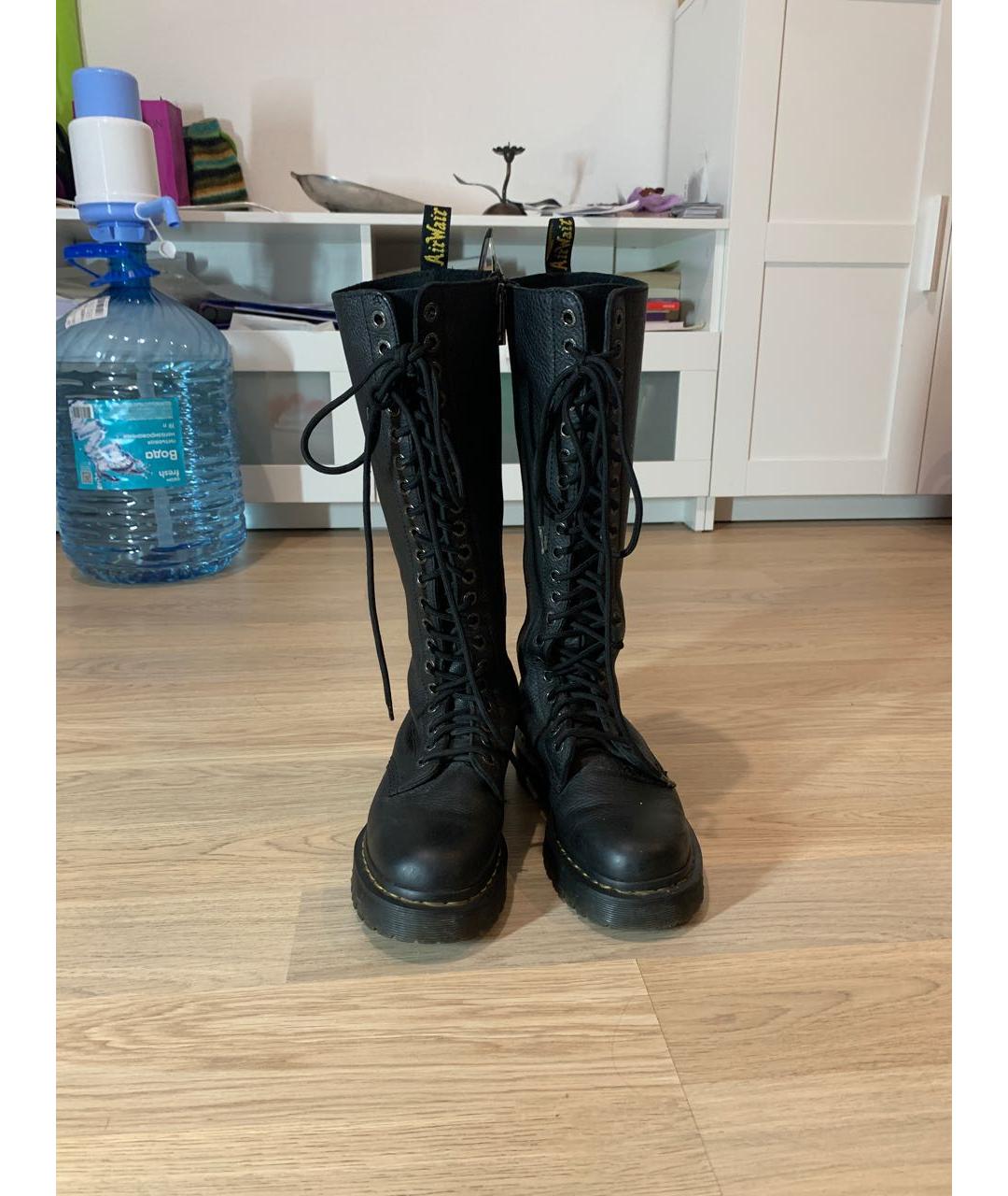 DR. MARTENS Черные кожаные ботинки, фото 2