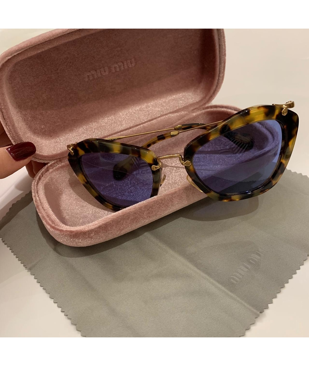 MIU MIU Фиолетовые пластиковые солнцезащитные очки, фото 3
