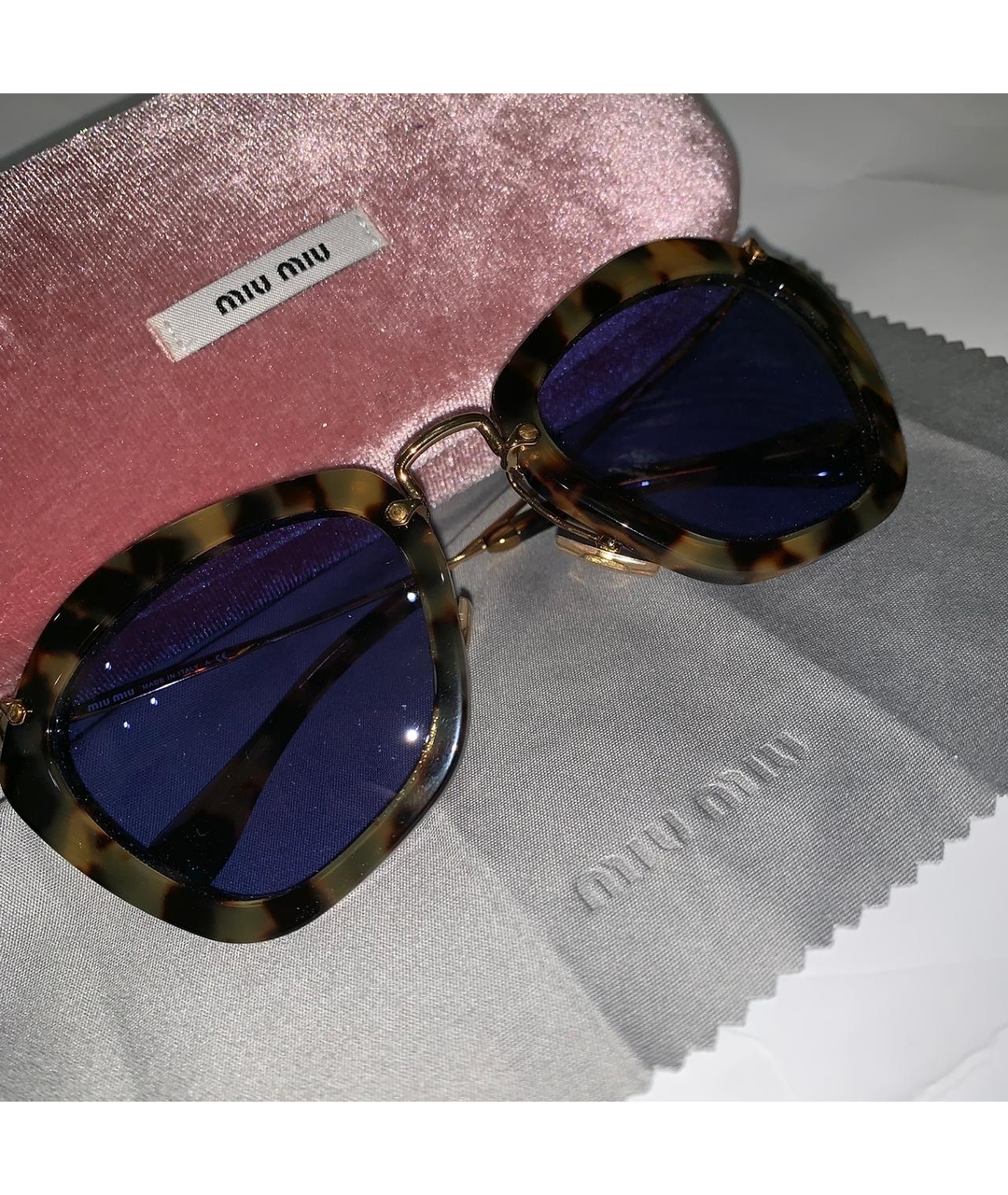 MIU MIU Фиолетовые пластиковые солнцезащитные очки, фото 5