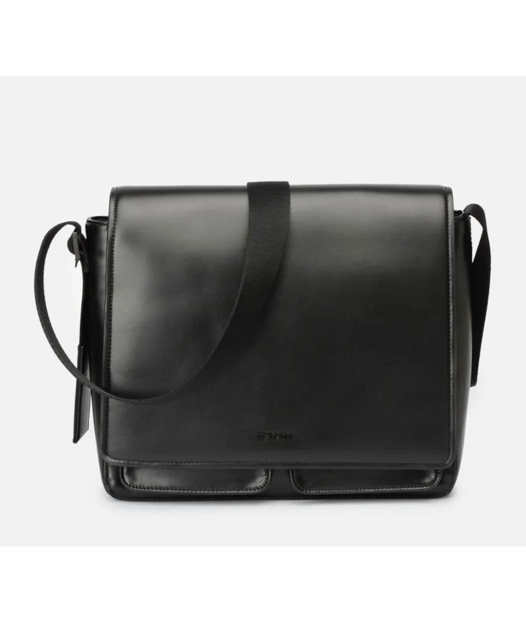 CALVIN KLEIN Черная сумка на плечо из искусственной кожи, фото 3