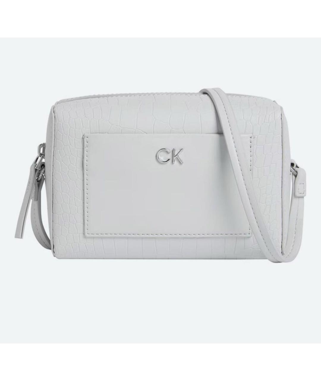 CALVIN KLEIN Белая сумка через плечо из искусственной кожи, фото 3