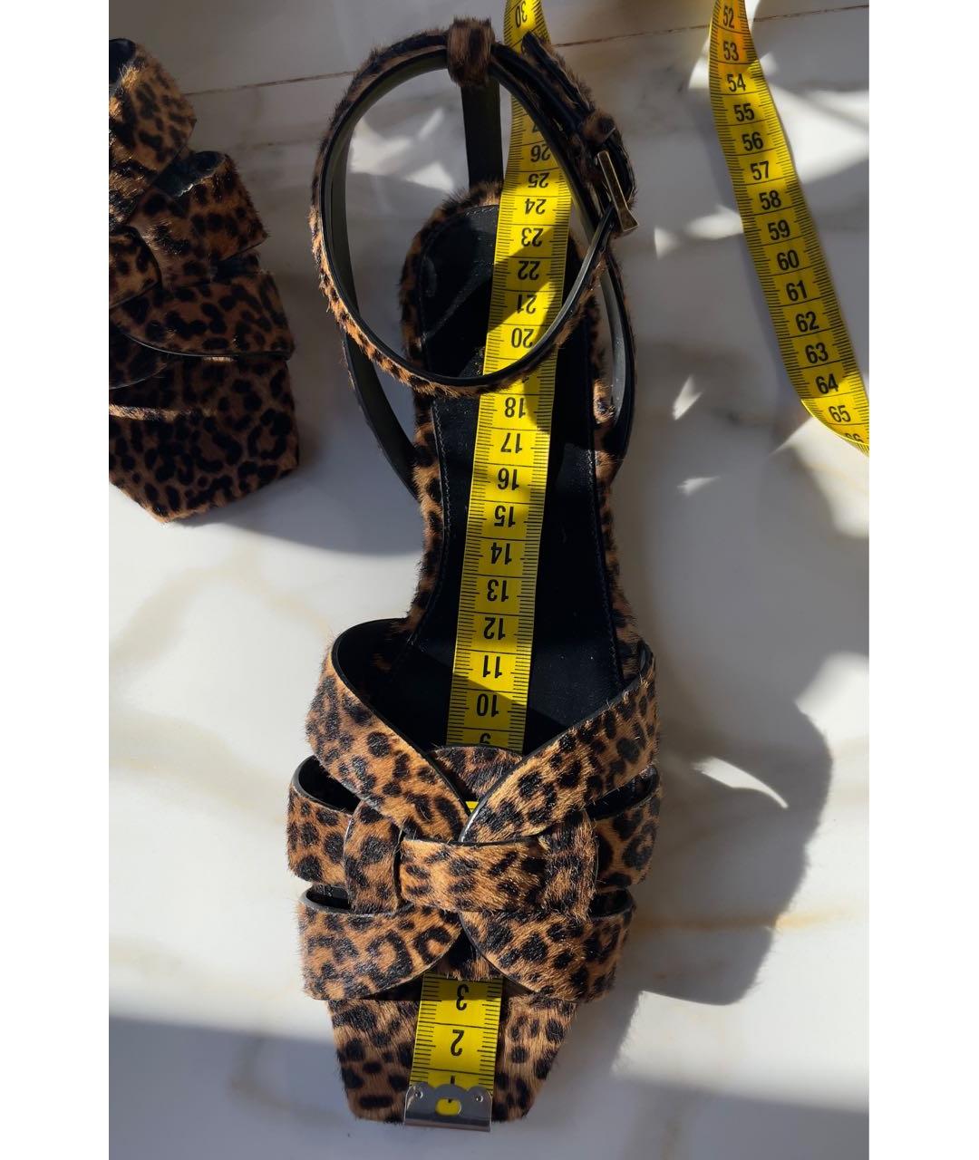 SAINT LAURENT Коричневые сандалии, фото 4