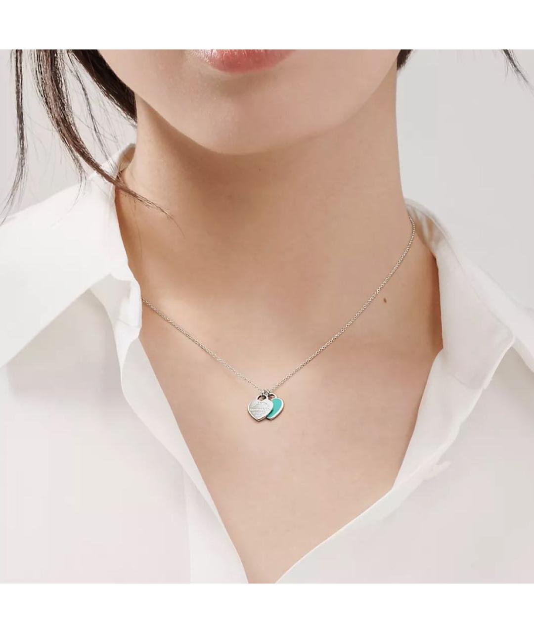 TIFFANY&CO Бирюзовая серебряная подвеска, фото 2