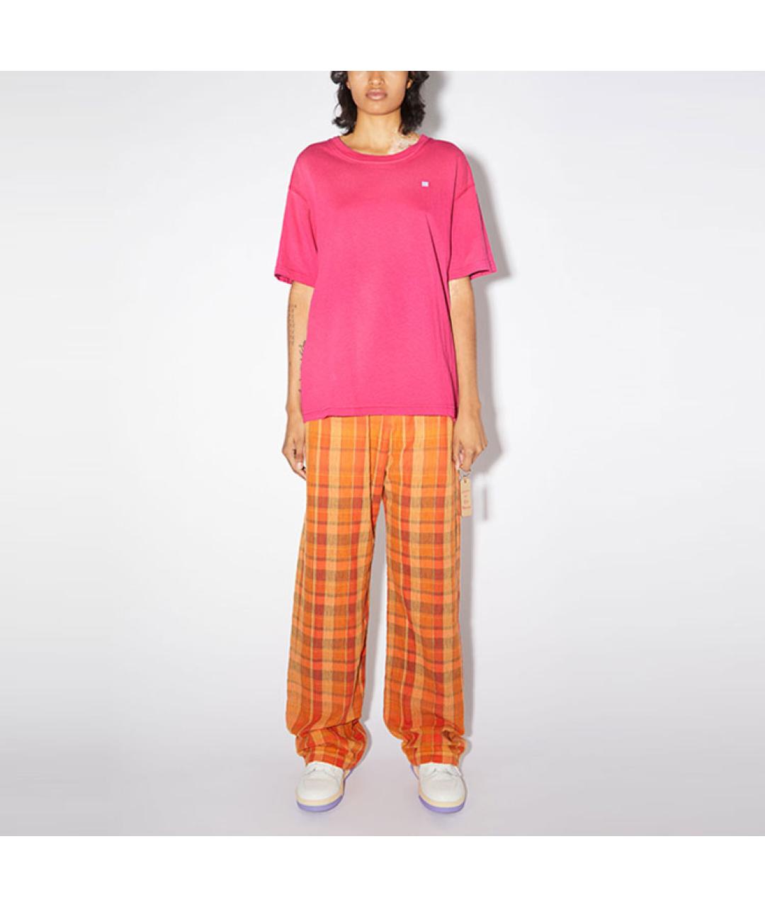 ACNE STUDIOS Розовая хлопковая футболка, фото 2