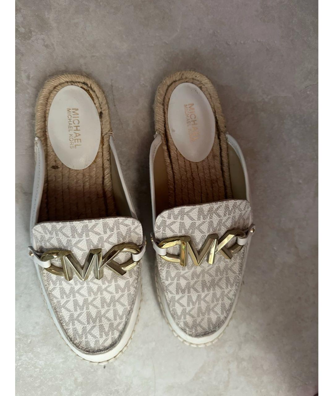 MICHAEL KORS Бежевые кожаные мюли, фото 3