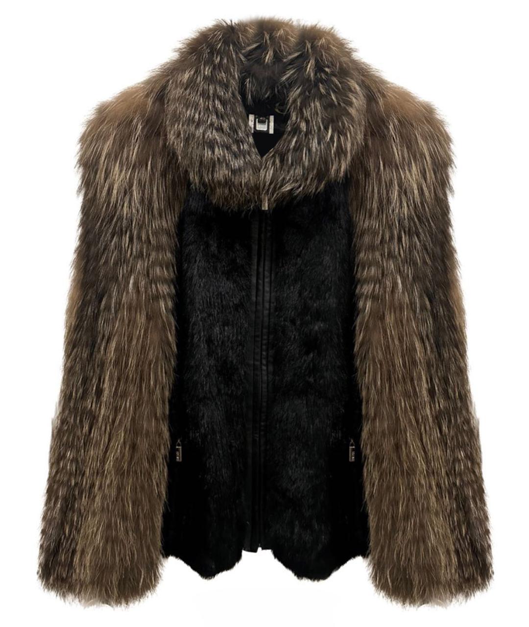 JUST CAVALLI Коричневая меховая шуба, фото 1