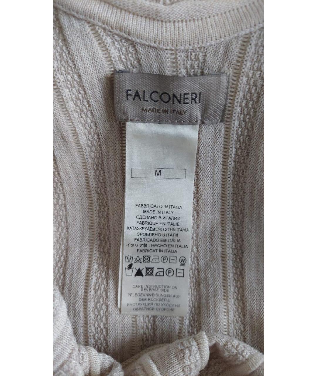 FALCONERI Бежевое вискозное повседневное платье, фото 9