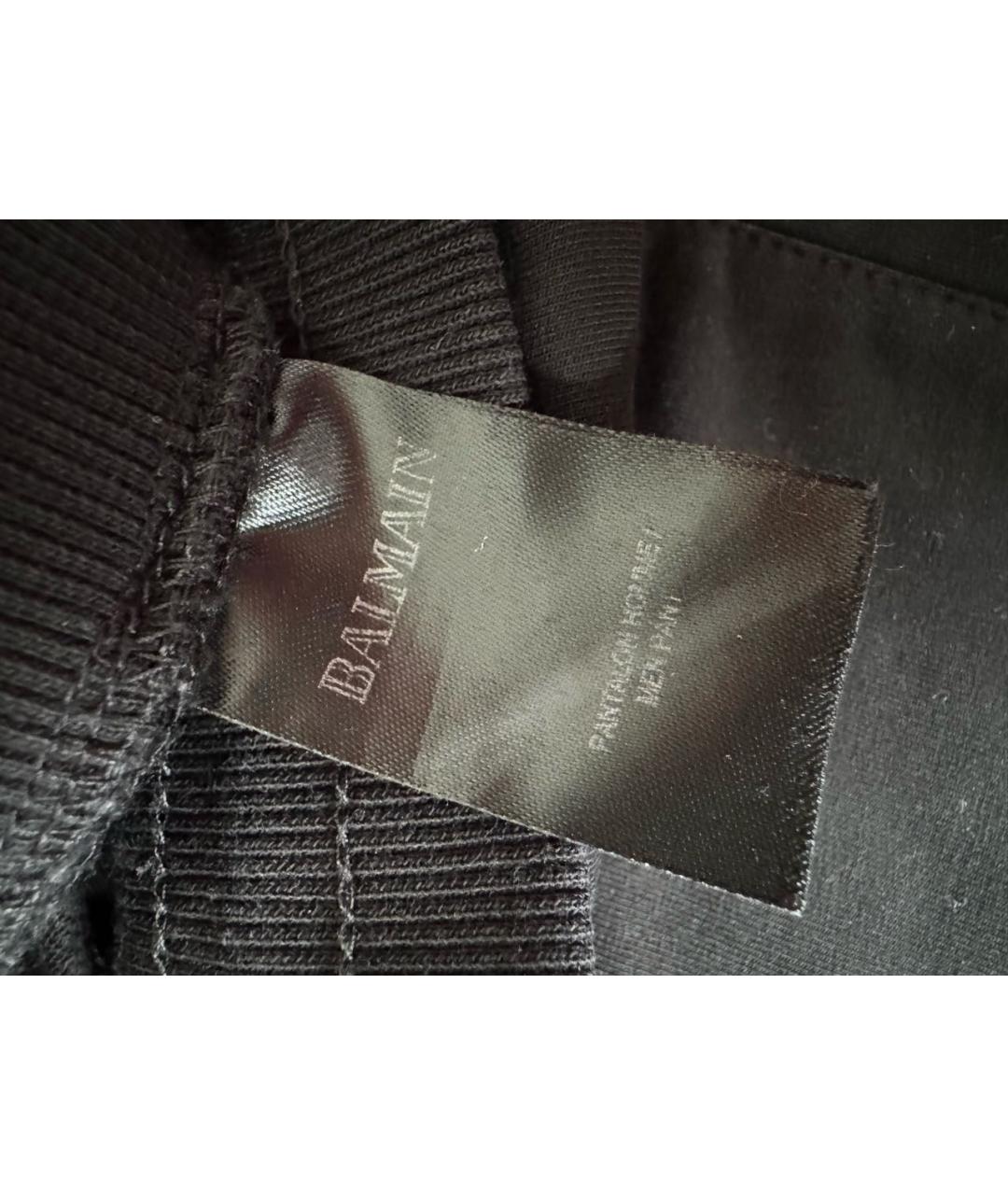 BALMAIN Черные хлопковые повседневные брюки, фото 7