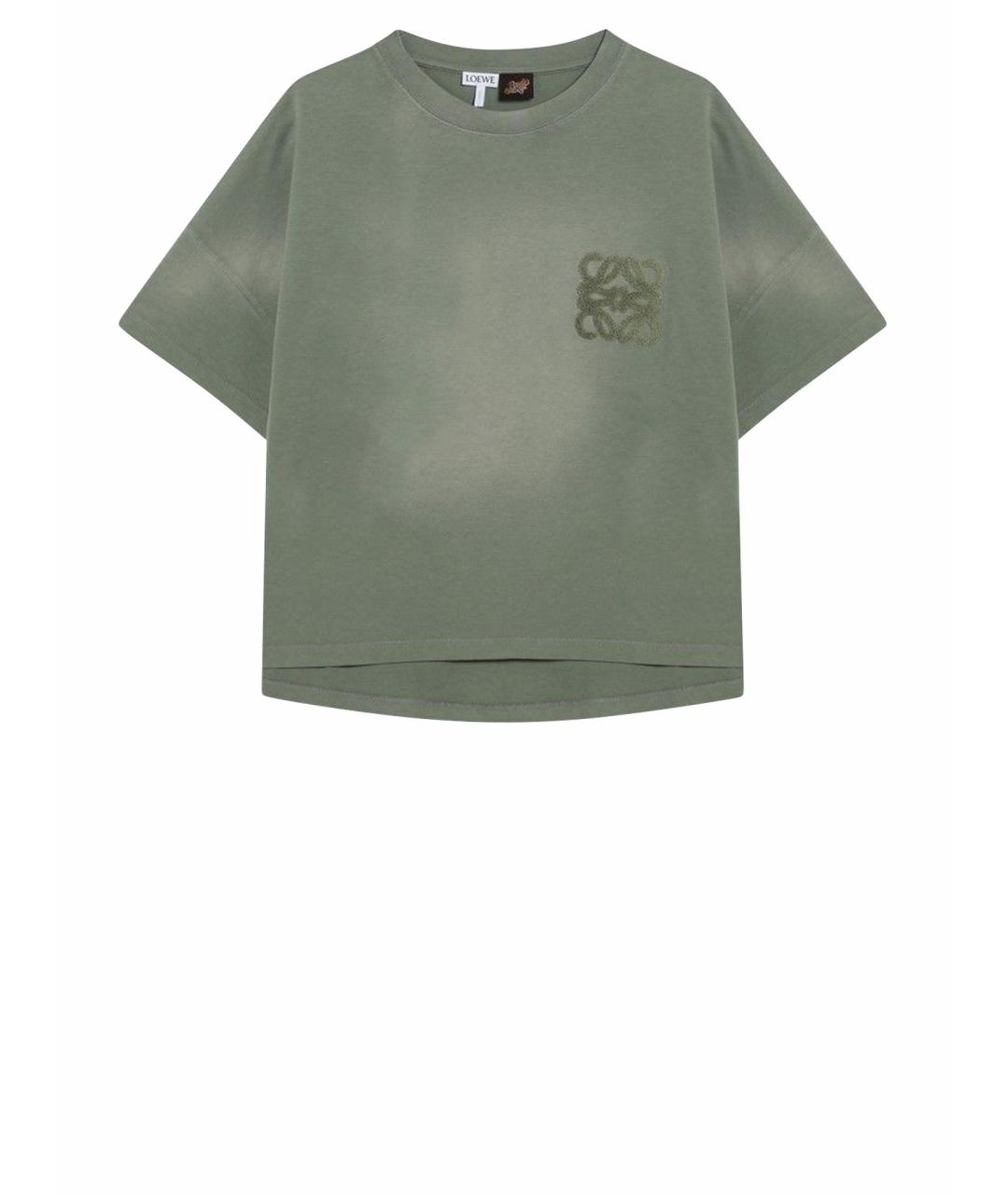 LOEWE Зеленая хлопковая футболка, фото 1