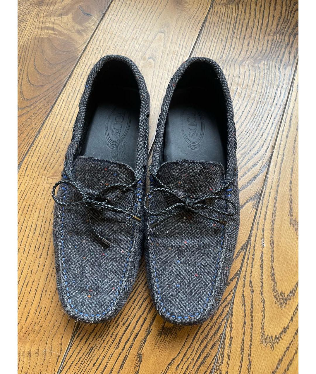 TOD'S Серые текстильные мокасины, фото 8