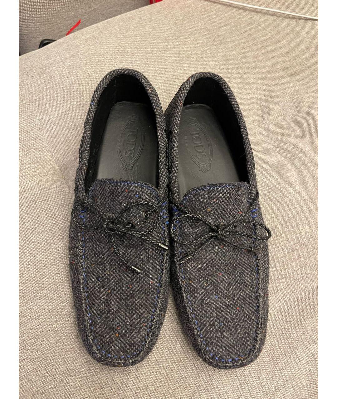 TOD'S Серые текстильные мокасины, фото 3