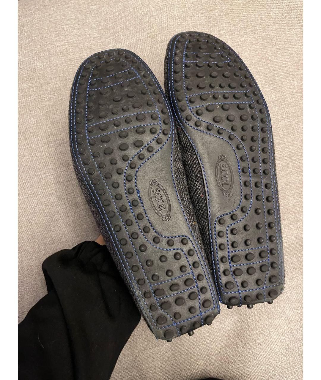 TOD'S Серые текстильные мокасины, фото 6