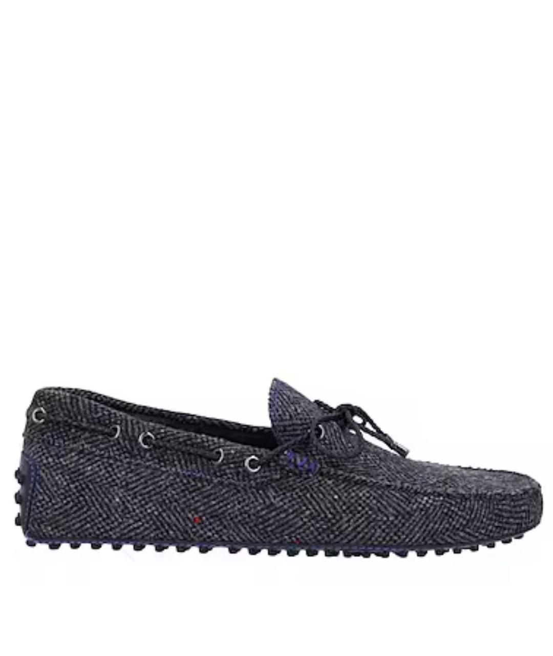 TOD'S Серые текстильные мокасины, фото 1