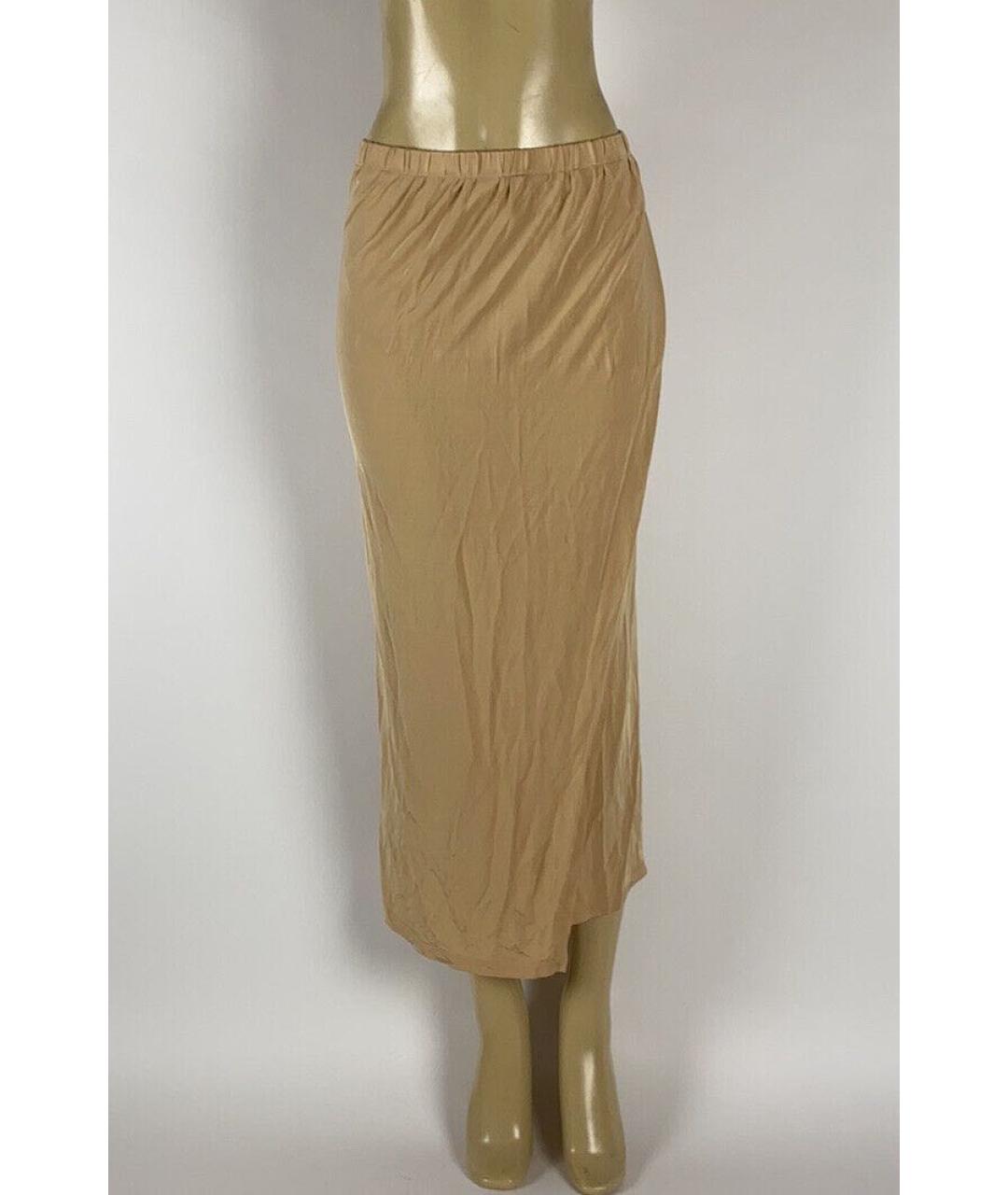 MM6 MAISON MARGIELA Золотая вискозная юбка макси, фото 2