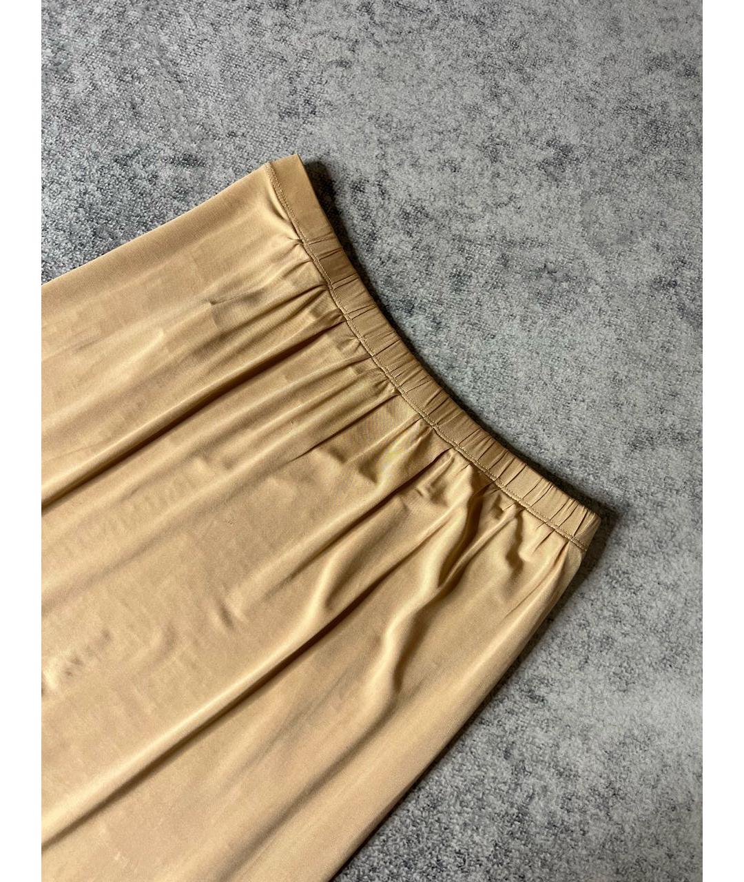 MM6 MAISON MARGIELA Золотая вискозная юбка макси, фото 4