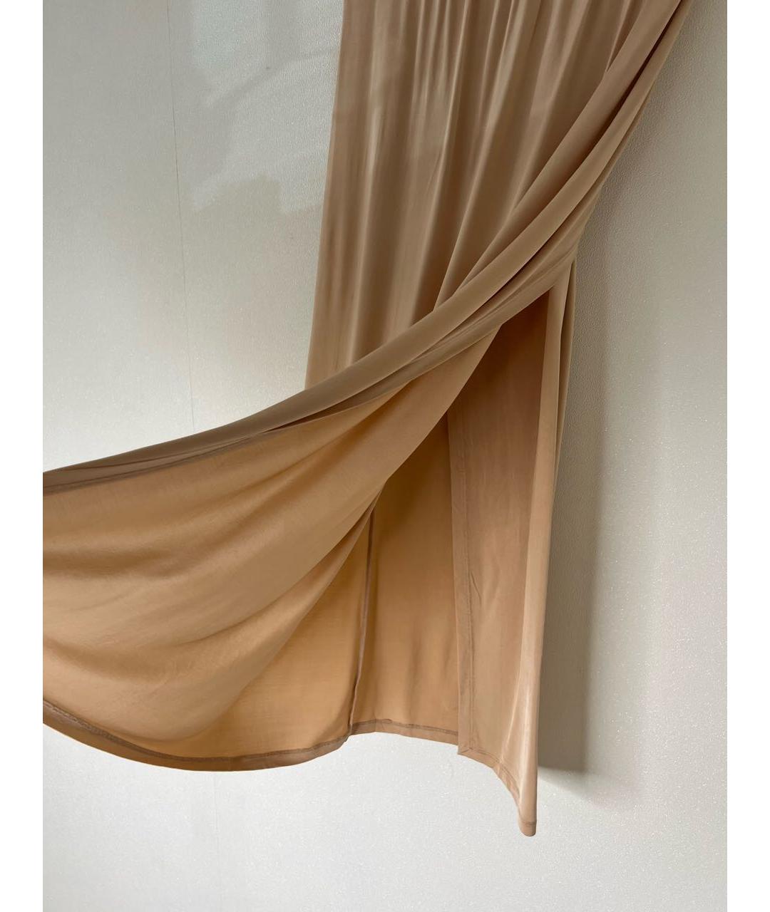 MM6 MAISON MARGIELA Золотая вискозная юбка макси, фото 6