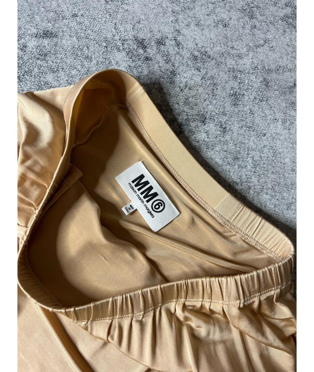 MM6 MAISON MARGIELA Золотая вискозная юбка макси, фото 7