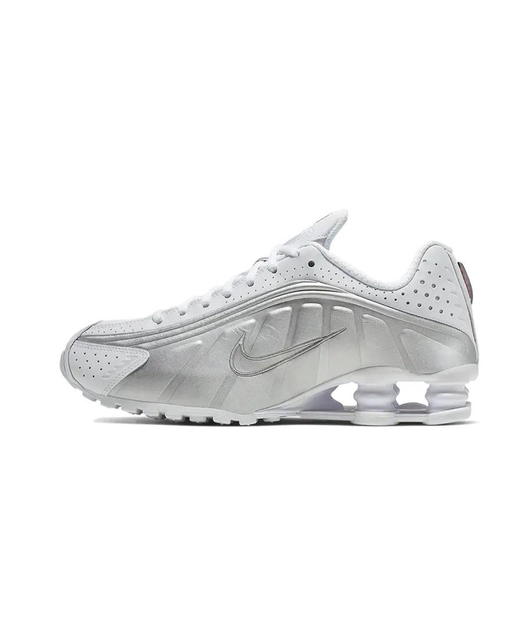 NIKE Серебряные кожаные кроссовки, фото 7