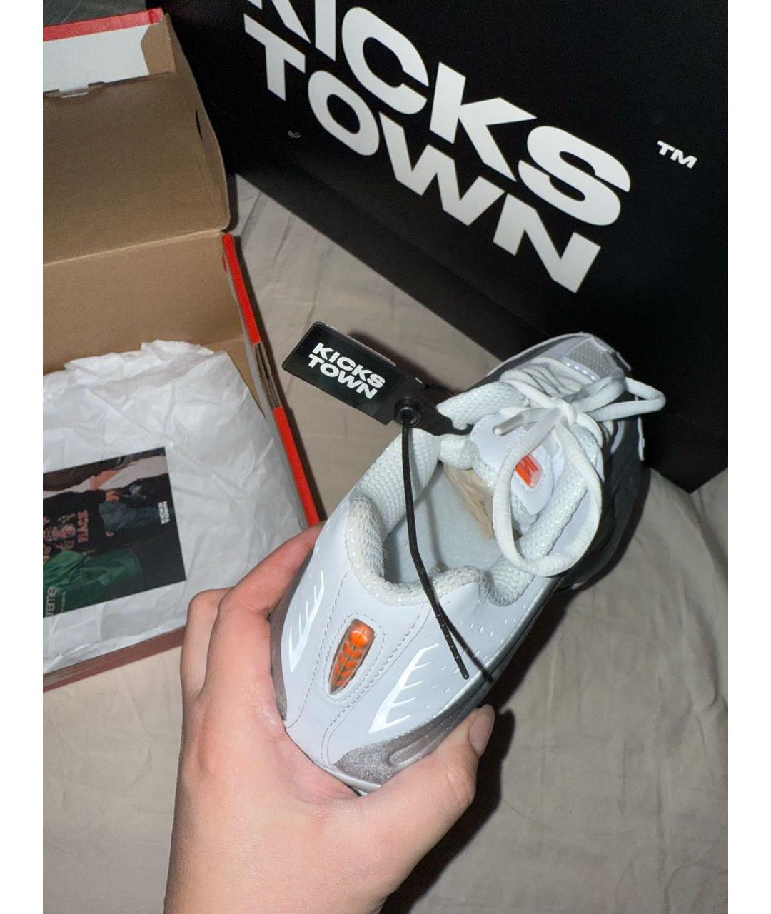 NIKE Серебряные кожаные кроссовки, фото 3